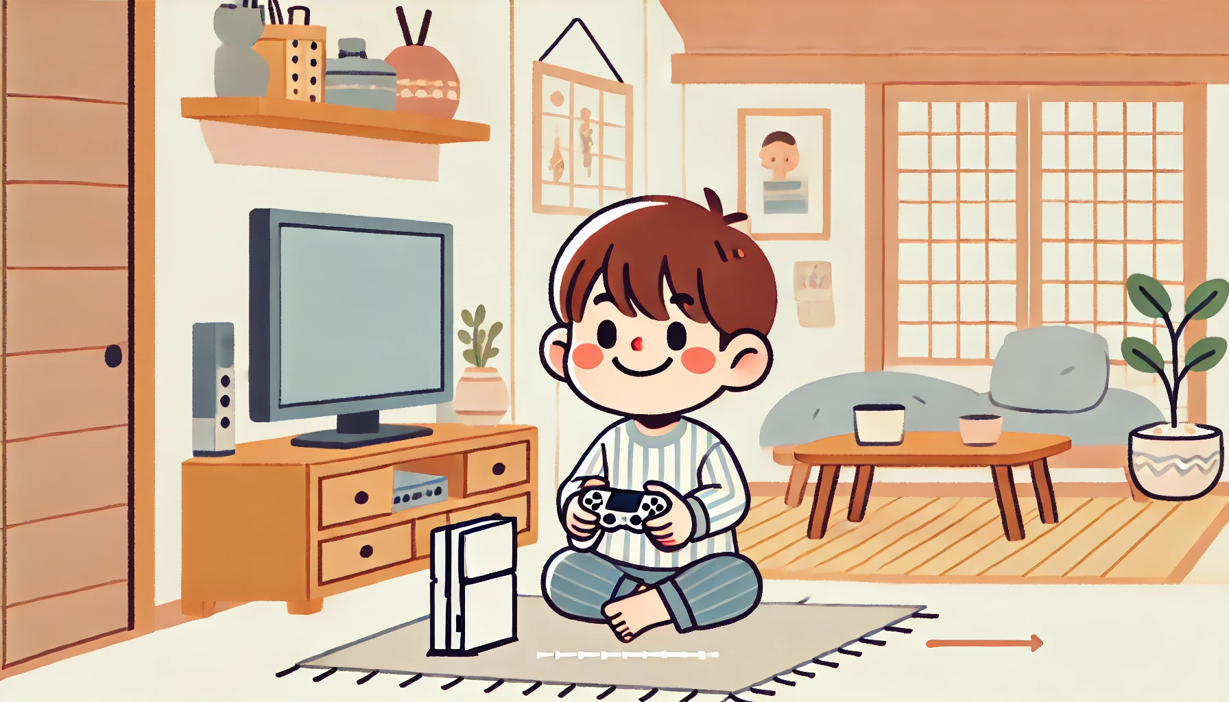ゲームで遊ぶ子供
