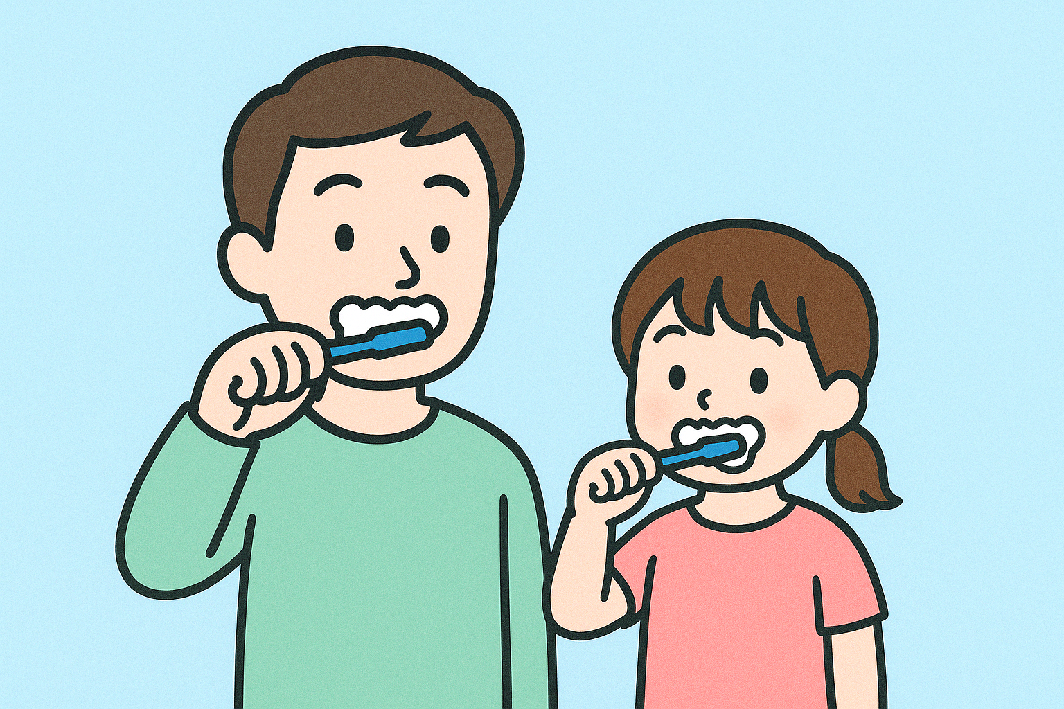 親子で歯磨き