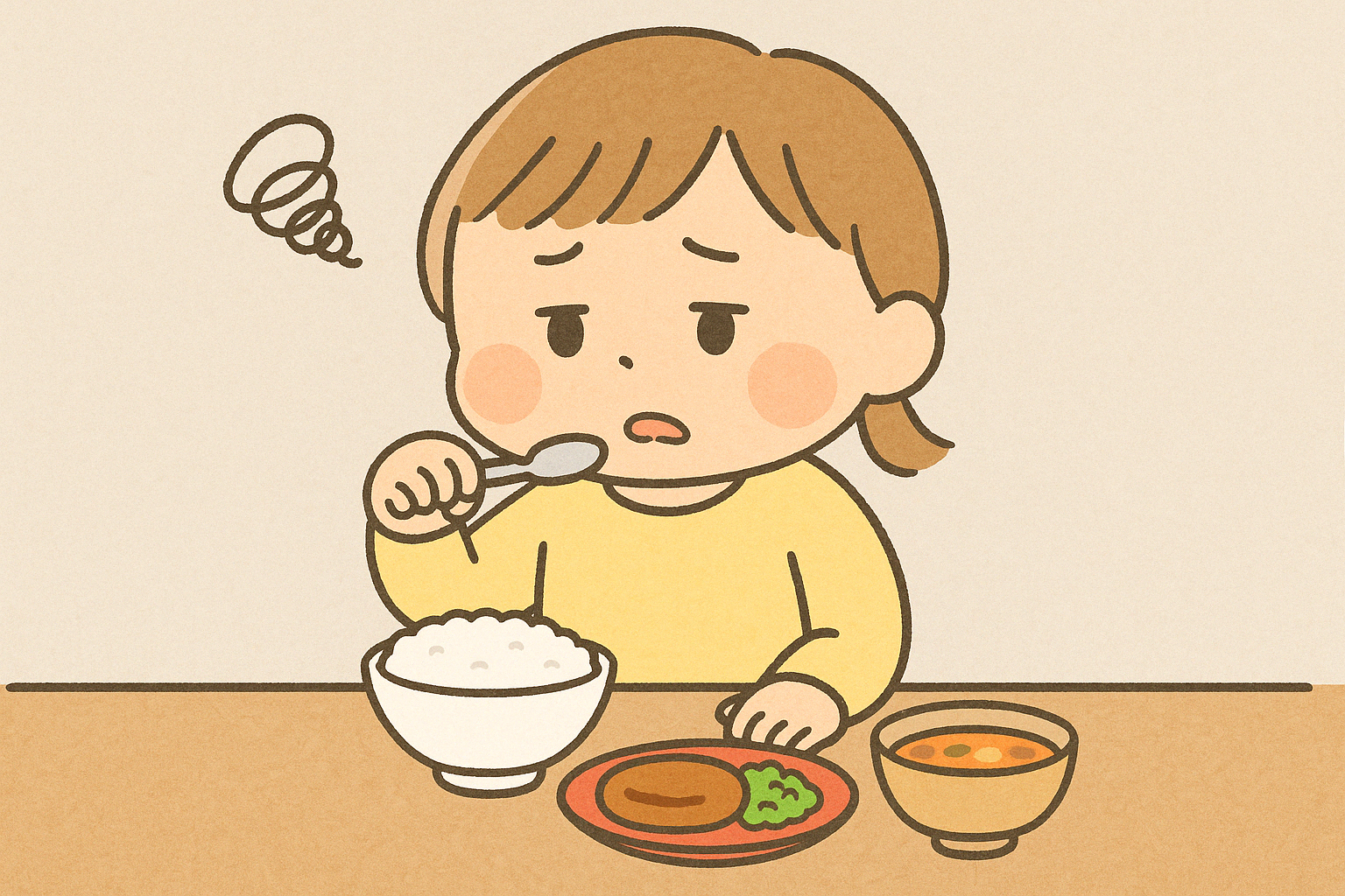 ごはんを食べるのが遅い子ども