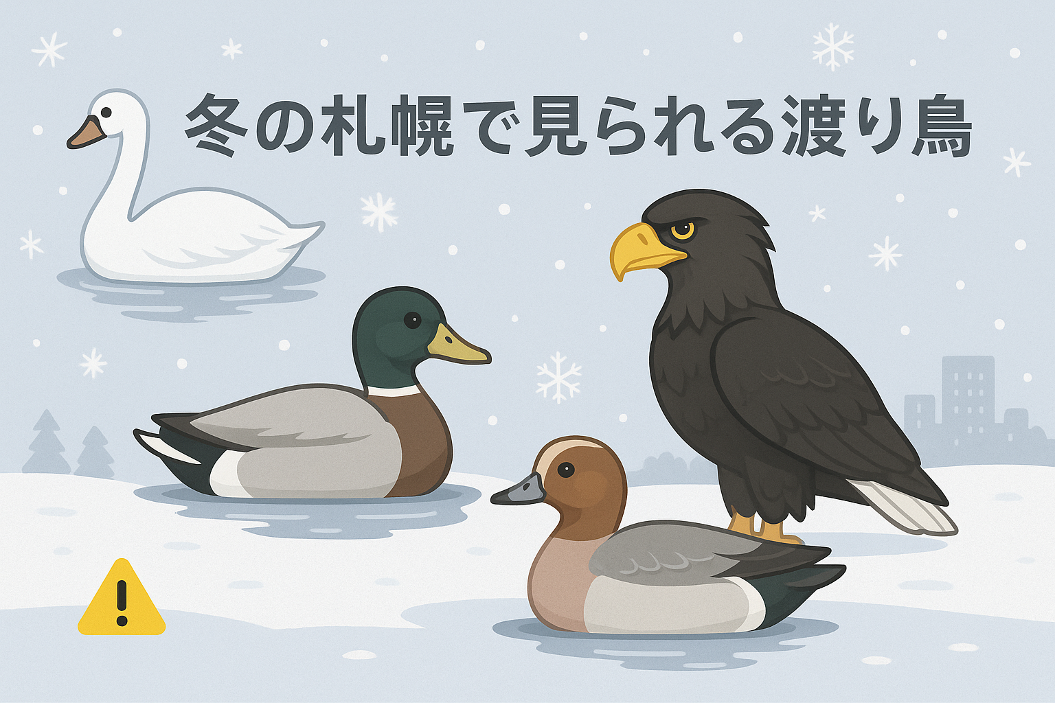 冬の札幌で見られる渡り鳥