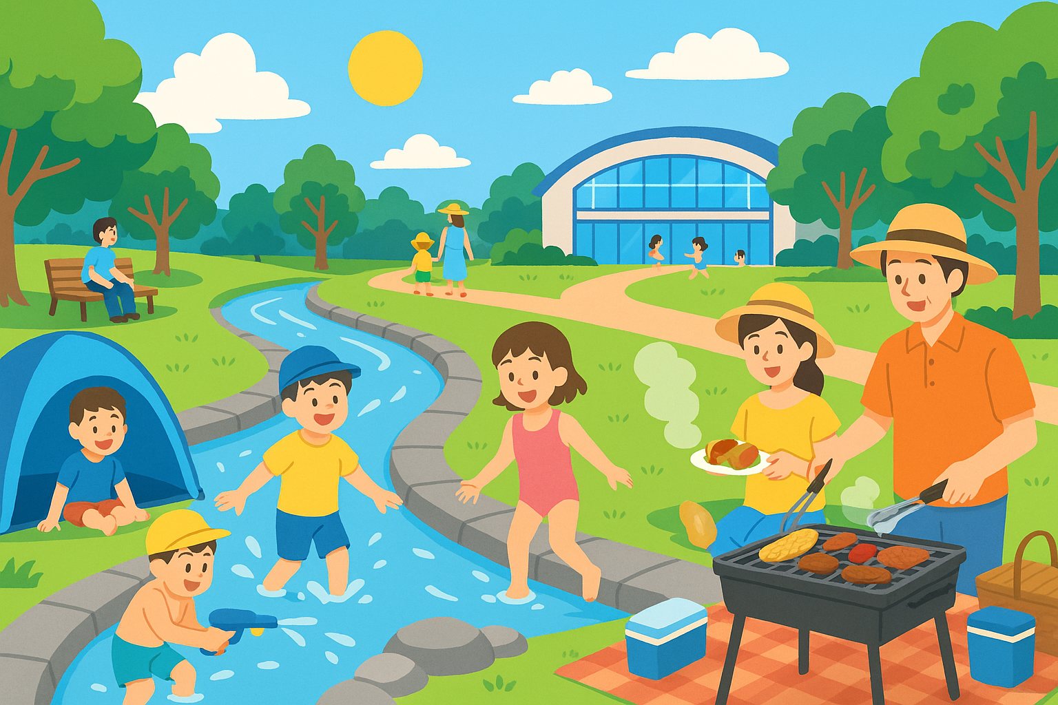 夏休みの川下公園：水遊び・バーベキュー・全天候プール活用法